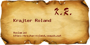 Krajter Roland névjegykártya